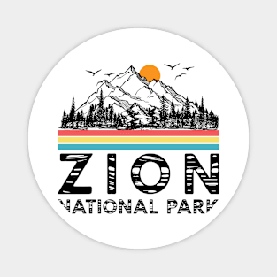 Vintage Zion National Park Retro Utah Mountain Magnet